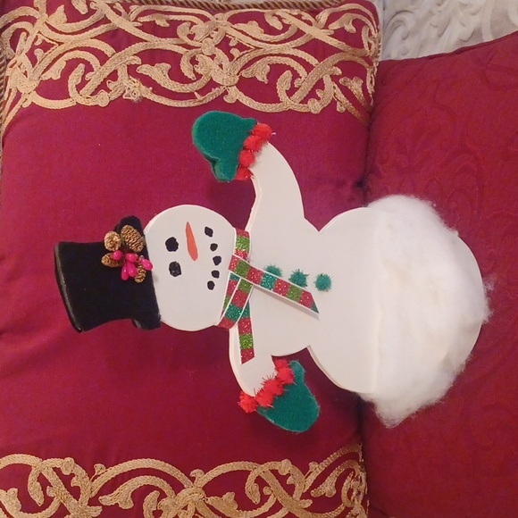 Wooden Snowman NWOT - Picture 1 of 4